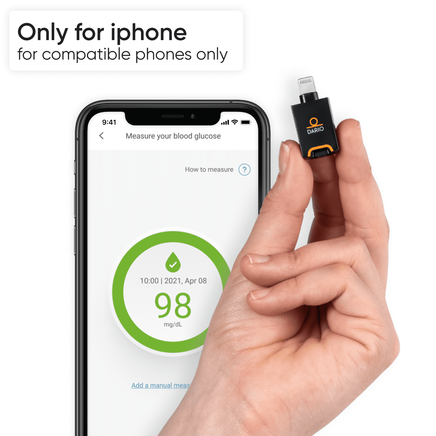 Buy Dario Blood Glucose Monitor Kit Apple Iphone Test Your Blood Sugar Levels And Estimate A1c Kit Includes Glucose Meter With 25 Strips 10 Sterile Lancets And 10 Disposable Covers Online In Indonesia 886869004