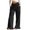 *Black, variant on Women's Cotton Linen Ruffle Hem Pants , Smocked Drawstring Trousers For Women , Ladies' Boho Wide Leg Trousers with Pockets, Black , S-2XL