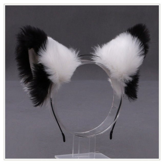 Furry Animal Cat Ears Diadema Cat Helmet Halloween Cosplay Party Soft, Color 7
