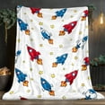 thumbnail image 6 of 1pc Christmas Rockets & Stars HD Print RV Blanket - Lightweight Flannel Throw for Camping, Travel, Car, Couch - Soft Warm Fleece Blanket with Festive Rocket Design, Perfect Holiday Gift, Trav, 6 of 10