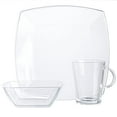 thumbnail image 2 of Gibson Soho Lounge Square Dinnerware Set, Service for 4 (12pc), Clear Glass, 2 of 5