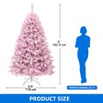 thumbnail image 2 of DEXTRUS 6Ft Pre-lit Flocked Artificial Christmas Tree with 928 PVC Tips & 250 Warm-White Lights, Pink, 2 of 10
