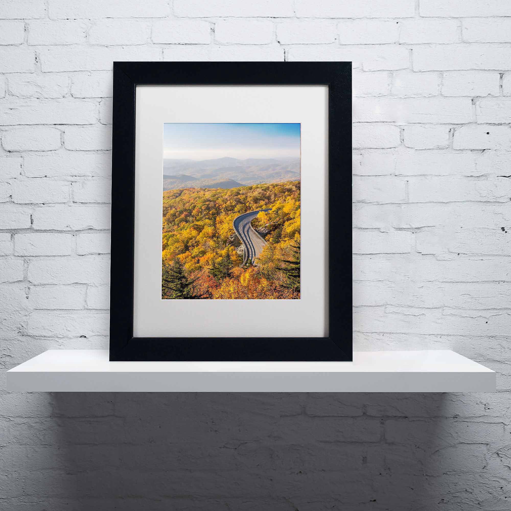 Trademark Fine Art "Blue Ridge Parkway" Canvas Art by Pierre Leclerc, White Matte/Black Frame