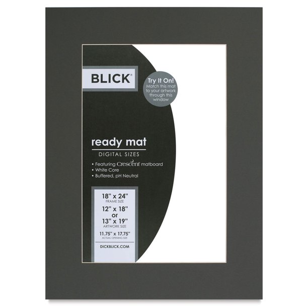 Blick PreCut Mat Cinder, 18'' x 24'' (113/4'' x 173/4'' Opening
