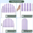 thumbnail image 5 of Purple Striped Arch Backdrop Cover, Spandex Fitted Wedding Arch Cover, Modern Farmhouse Purple White Stripes Round Top Stand Covers for Birthday Ceremony Bridal Shower Party Decor 7.2x4 Ft, 5 of 9