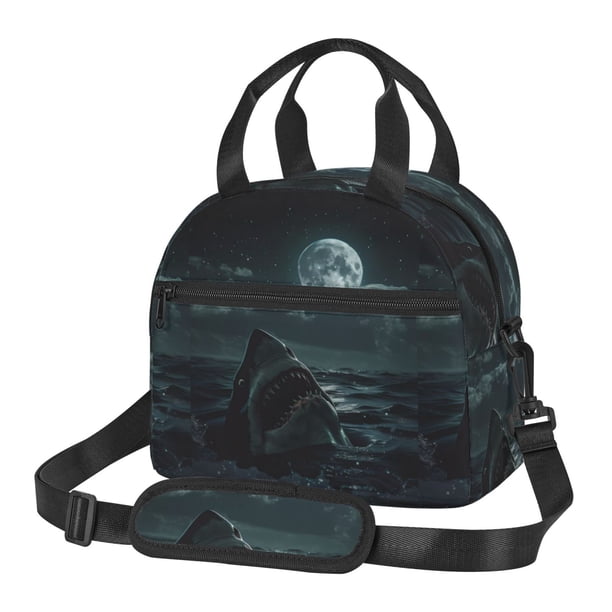 Disketp Moonlit Night Sky Shark Lonchera Térmica para Mujer y Hombre, Bolsa de Almuerzo Reutilizable e Impermeable para Trabajo, Viajes y Picnic