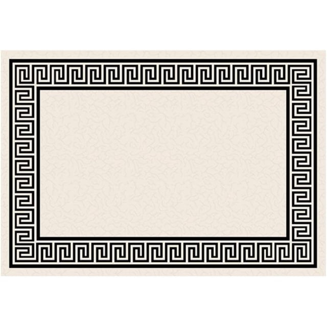 Great American Distributors IOT.04.CRBK.5X8 5 x 8 ft. Impressions Greek Key Transitional Rug, Cream & Black