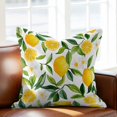 thumbnail image 2 of Country Lemon Throw Pillow Cover Leaf Flowers Watercolor Plants Farmhouse Cotton Linen Cushion Cover Throw Pillow Case with Invisible Zipper for Couch Sofa Bed Chair Car 24x24 Inch, 2 of 9