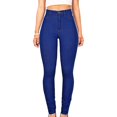 thumbnail image 2 of Tiqkatyck Womens Jeans Clearance, Womens Fashion Solid Color Long Jeans Classic High Waisted Denim Skinny Jeans Womens Jeans Blue M, 2 of 4