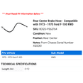 thumbnail image 2 of Rear Center Brake Hose - Compatible with 1973 - 1975 Ford F-100 RWD 1974, 2 of 2