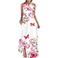 thumbnail image 2 of Women's Maxi Dress V Neck Sleeveless Floral Print Summer Dress Swing Style Comfort Fit for Vacation Resort Daily Casual Sundress, 2 of 5