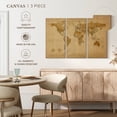 thumbnail image 5 of Elephant Stock World Map Antique Style I Wall Art - Horizontal Multi Panel Canvas - Living Room Wall Decor - Map Multi Panel - Orange And Brown Decor By Michael Tompsett - 57" x 36", 5 of 8