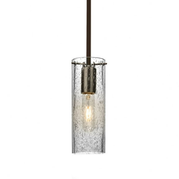 Besa Lighting - Juni 10 - 1 Light Cord Pendant-Bronze Finish-Clear Bubble Glass