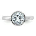 thumbnail image 4 of 14k White Gold Solitaire 1.9ct. Round Bezel Moissanite Engagement Ring Size 5.5, 4 of 6