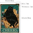 thumbnail image 2 of 1pc Vintage Metal Iron Tin for Bars Restaurants Cafes Pubs Vertical Rectangle Cat Pattern Sign Poster Wall Decor 300x200x2.2mm, 2 of 7