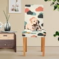 thumbnail image 4 of Yayeee 2 Pack Dining Chair Covers Stretch Parson Chairs Slipcovers Seat Protector, Simple Clouds, 4 of 6