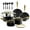 Black Gold, variant on Gotham Steel 15 Pc Pots and Pans Set Non Stick, Upgraded Ceramic Cookware Set Nonstick, Pot and Pan Set with Steamer & Utensils, Non Toxic, Premium Stay Cool Handles, Oven & Dishwasher Safe, Blue