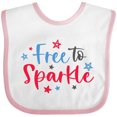 thumbnail image 3 of Inktastic 4th of July Free to Sparkle in Red White and Blue Boys or Girls Baby Bib, 3 of 4