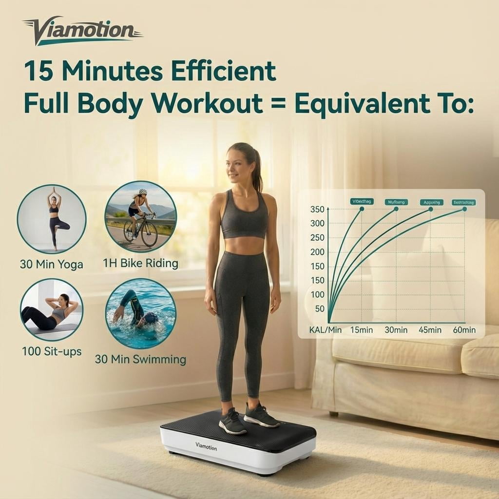 Viamotion Vibration Plate Exercise Machines, 99 Speed Levels, Full Body Vibration Fitness Equipment with Resistance Bands, LED Display & Magnetic Massage