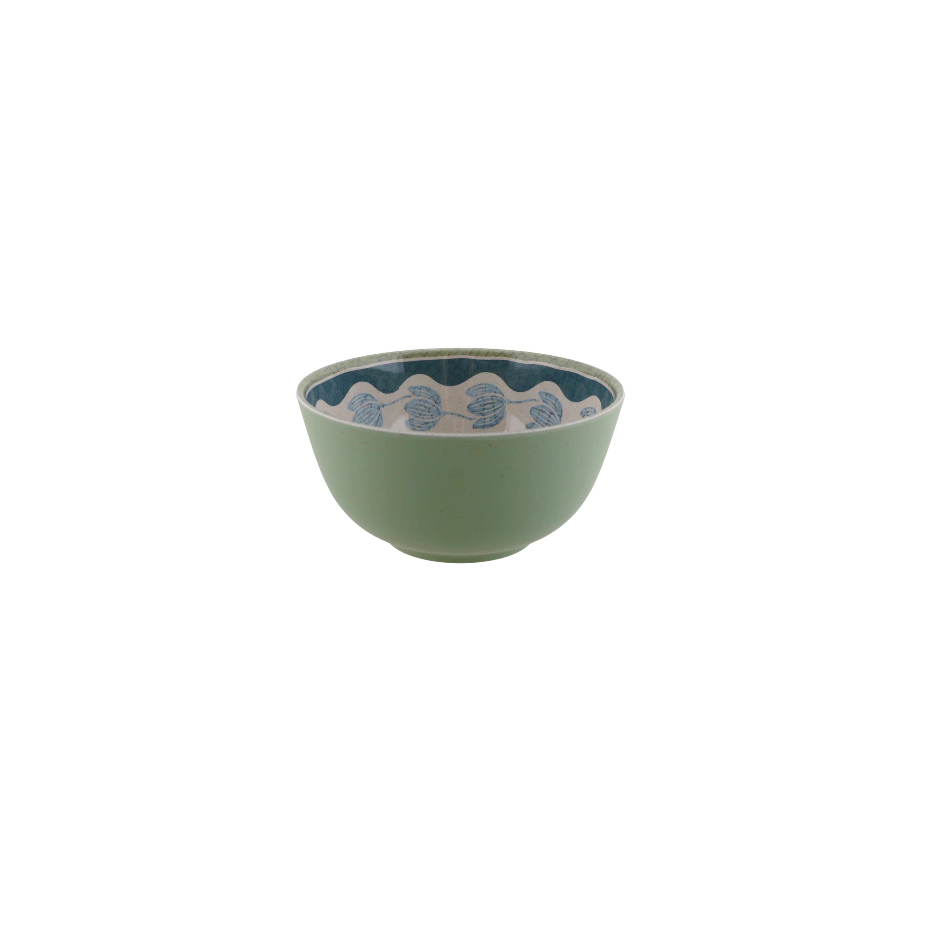 Better Homes & Gardens 36 oz Round Cereal Bowl, Floral Green, Reusable, Dishwasher-Safe, Bamboo Melamine Plastic