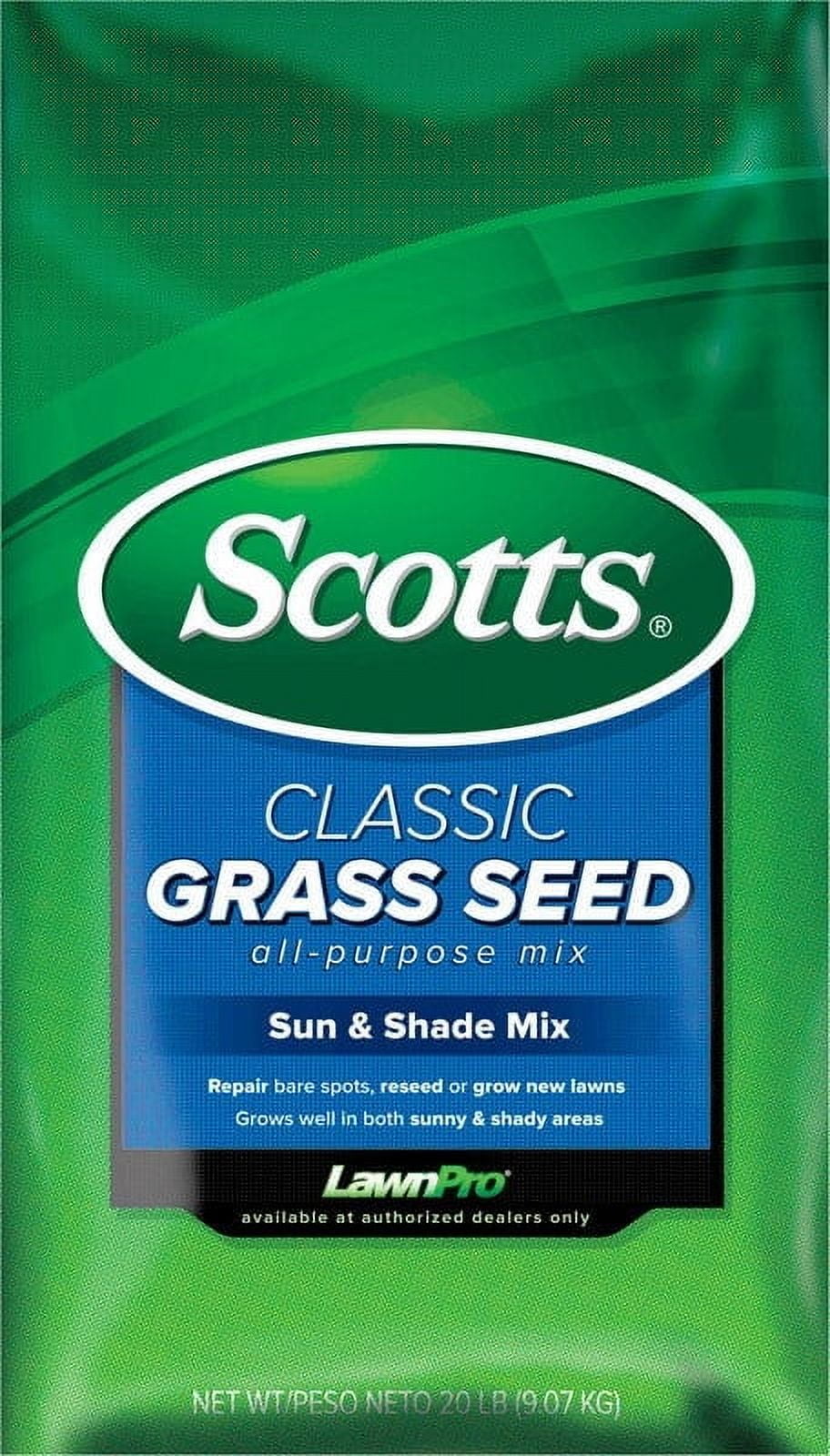 Scotts Classic Grass Seed Sun & Shade Mix - Drought-Tolerant - 7 Lb, 2800 Sq. Ft.