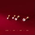 thumbnail image 6 of K-KED Gold Plated 925 Sterling Silver Screw Back Stud Earrings Clear Crystal Studs-Gold-4 mm, 6 of 8