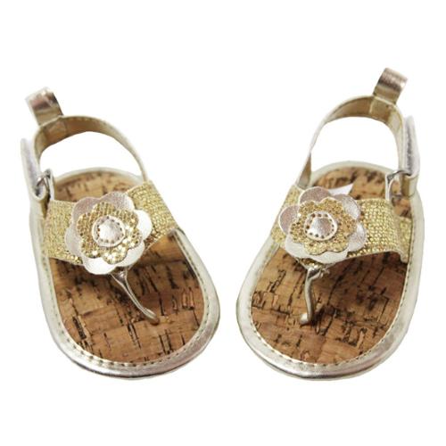 girls gold flip flops