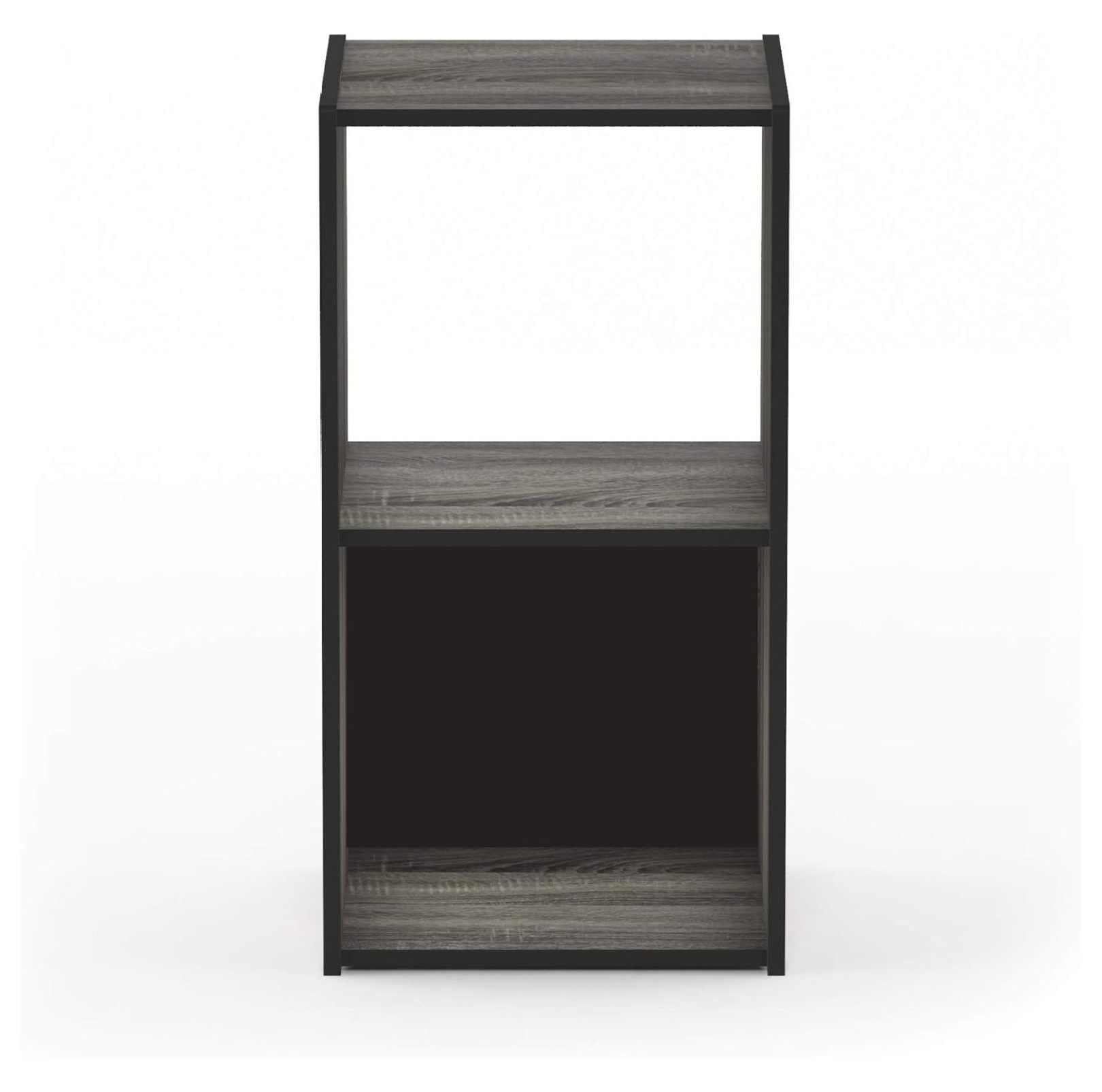 SONGMY Pelli Cubic Storage Cabinet, 2x1, French Oak Grey/Black