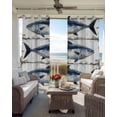 thumbnail image 6 of Nautical Coastal Fish Kitchen Curtains Oil Painting Ocean Beach Cafe Short Curtains for Bathroom Blackout Window Curtain Grommet Small Window Treatment Tier Drapes for Bedroom Living Room 52"x45"x2, 6 of 9