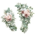 thumbnail image 2 of Dusty Rose Artificial Flower Swag - Silk Wedding Arch Flowers (Set of 1) - Elegant Floral Garland for Welcome Signs, Ceremony Decor, Aisle Markers - Realistic Greenery & Blush Blooms, 2 of 5