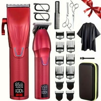 Professional Men Hair Clippers Electric Beard Trimmer Rechargeable Hair Clipper and Trimmer Kit with LED Men Christmas Gifts