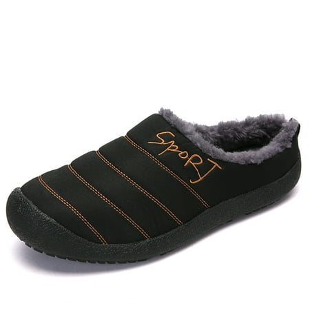 

Men s Women s Winter Cotton Slippers Plush Lined Slip on Waterproof Warm Anti-Skid Outdoor Winter Slippers