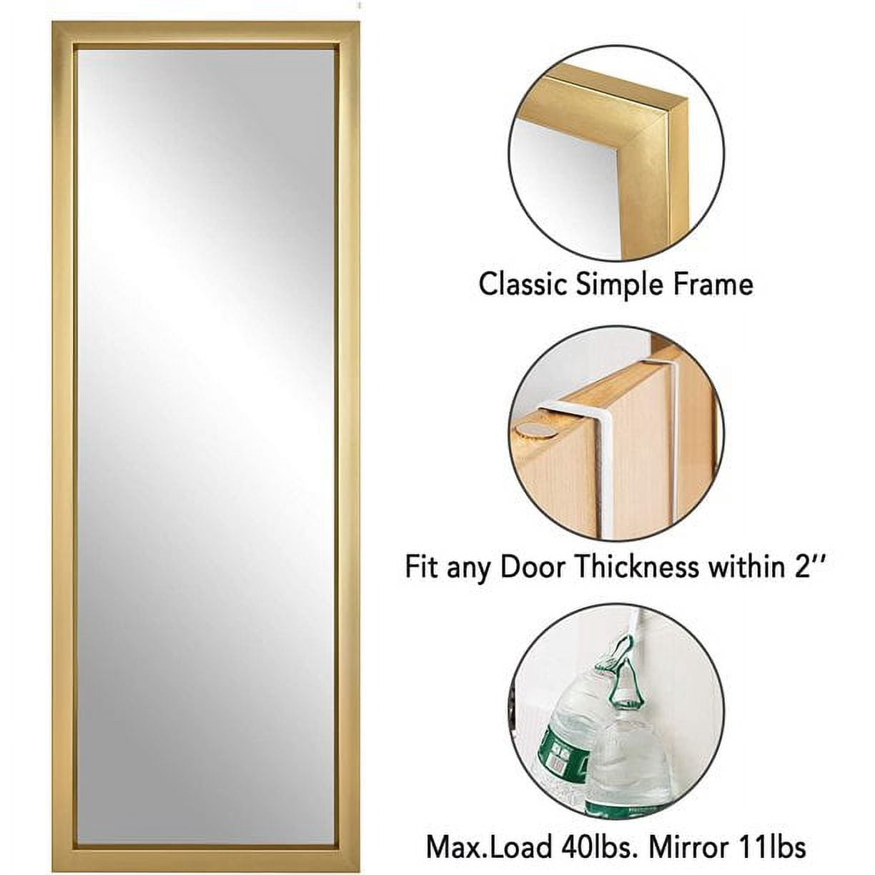 18"x51" Rectangle Floor Length Mirror PS Frame Hanging Mirror for Door or Wall Champagne