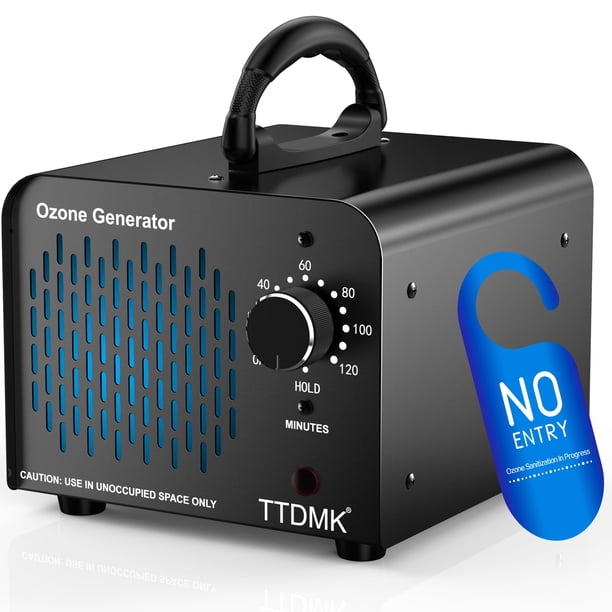 Generador de ozono TTDMK 58,000 mg/h para hogar, automóvil, humo, mascotas (negro)