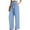 Blue, variant on Qulqfy Business Casual Trousers Women Bow Straight Leg Dressy Trousers Beige Office Womens High Waist Pants L