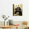 thumbnail image 3 of Nawypu  Panda Bathroom Canvas Wall Art, Panda Reading Newspapers Painting Print Black and White Funny Bathroom Animal Picture Poster for Bathroom Washroom Decor, 3 of 5
