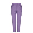 thumbnail image 6 of Afuyipoi Scrubs Medical Uniform, Women and Men Elastic Waist Straight Pants with Multi-pockets Purple L, 6 of 8