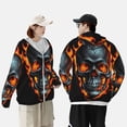 thumbnail image 4 of Fotbe Flame Metal Skull Chaqueta con Protección Solar UPF 50+ para Hombre y Mujer, Camisa con Capucha y Bolsillos-Medium, 4 of 7