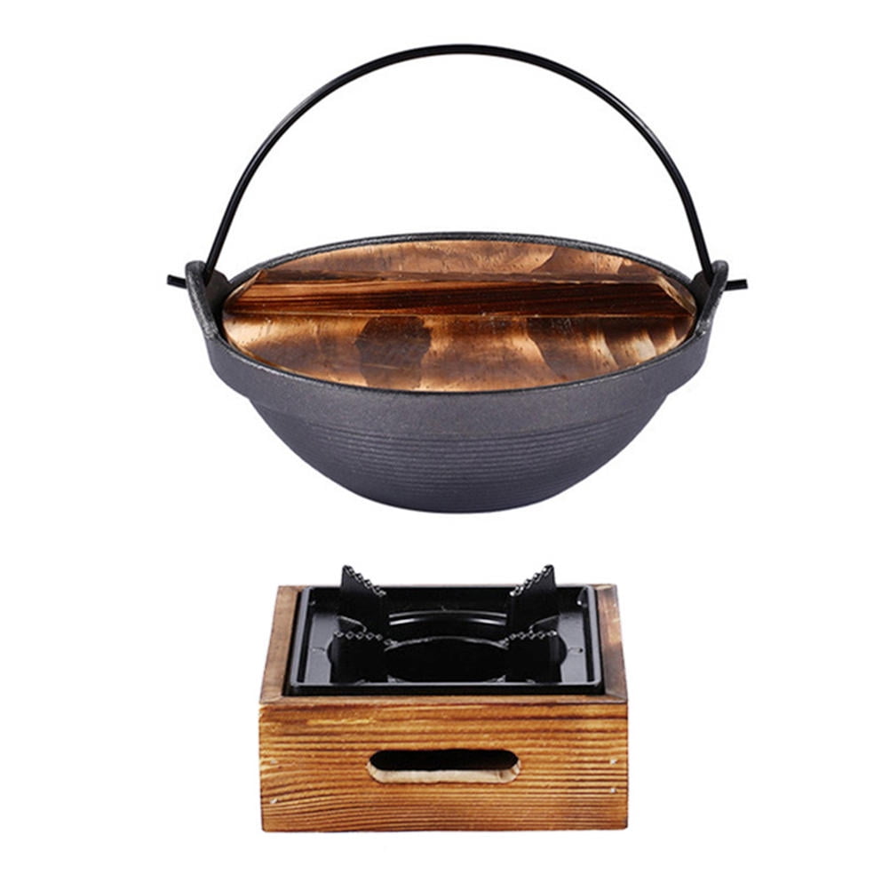 HEALEEP Cast Iron Sukiyaki Simmer Pot for Kitchen Cooking, Ideal for Instant Noodles and Sauce Preparation