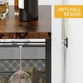 thumbnail image 2 of QinaQin Freestanding Floor Wine Rack, Multi-Functional Mini Bar Table with Storage Shelves and Glass Holder, 2 of 7