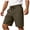 Army Green, variant on Men's Summer Solid Cargo Shorts, Button Zipper Multi-Pocket Design, 5 Inch Stylish Outdoor Casual Shorts Navy L