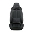 thumbnail image 5 of Leadwolf Front Car Seat Covers Leather for Volkswagen for New Beetle 1997-Present 2 Seats Airbag Compatible Waterproof Premium Leather Front and Back Seat Protectors 2PCs with Headrest Black, 5 of 9