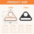 thumbnail image 2 of Uxcell Triangle Buckle Adjuster, Triangle D Ring Metal Buckles with Bar Swivel Clip for Bag Straps Webbing Dog Tag Clip Rose Gold/Matte Black 1.5 Inch, 2 of 7