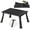 Shiny black, variant on DEPSUNNY Adjustable Aluminum RV Step Stool with Foldable Legs, 3-Level Height Adjustment, Non-Slip Surface, 1000 lb Capacity, Lightweight & Portable Design
