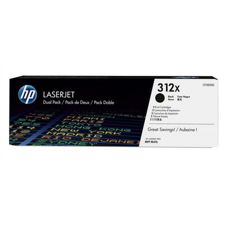 UPC: 0888793635186 | HP 312X (CF380XD) Toner Cartridges – Black High Yield (2 pack)