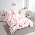 thumbnail image 3 of jejeloiu Red Ribbon Bowtie 7-Piece Twin Bedding Sets,Kawaii Bowknot Bow Bedding Comforter Set For Girls Teens Reversible, 3 of 8