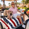 thumbnail image 3 of Golf Cart Seat Covers for 2 Seater,Nautical Anchor Microfiber Cart Seat Towel Blanket,Red Navy Blue White Stripe Geometric Absorbent Breathable Non Slip Bench Seats Protector for Golf Course 51"x31", 3 of 9