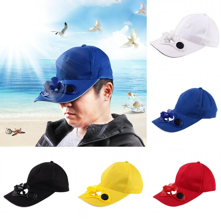 Limei Solar Power Fan Cap Baseball Golf Hat Cool Your Face in Hot Sun  Summer (Black) 