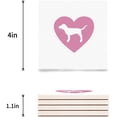 thumbnail image 3 of FMSHPON Heart Shape Love Dog Sign Pink White Set of 4 Coaster for Drinks, Absorbent Ceramic Stone Coasters Cup Mat with Cork Base for Home Kitchen Room Coffee Table Bar Decor, 3 of 4