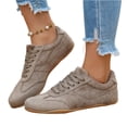 thumbnail image 3 of Women's Low Top Casual Shoes Lace Up Retro Flat Sneakers Non Slip Gum Sole Comfortable for Walking Shopping Daily Wear Ladies Fashion Shoes 41, 3 of 5